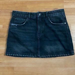 Zara black denim skirt
